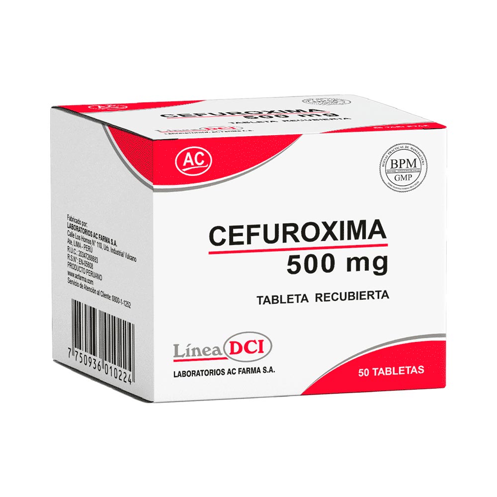 Cefuroxima 500mg Tableta Recubierta Inkafarma