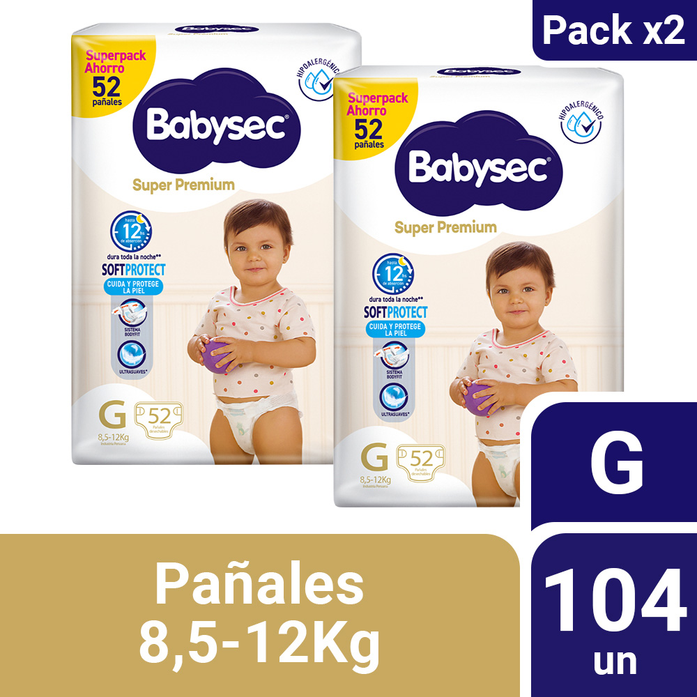 Pañales Babysec Super Premium G Packx2 Inkafarma