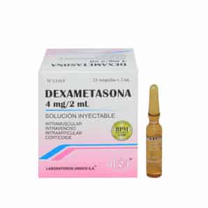 Dexametasona 4Mg/2Ml Solución Inyectable - Caja 25 UN