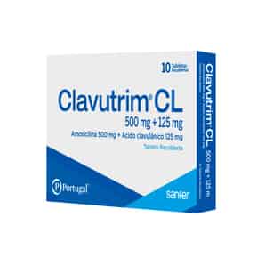 Clavutrim Cl 500mg+125mg Tableta recubierta