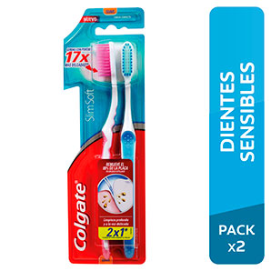 Cepillo Dental Colgate Slim Soft Pack x2 - Blister 2 UN