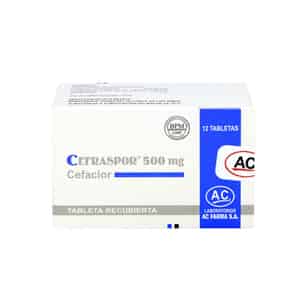 Cefraspor 500 Mg Tabletas Recubiertas - Caja 12 UN