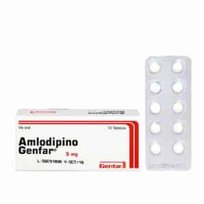 Amlodipino 5mg Tableta Genfar - Caja 10 UN