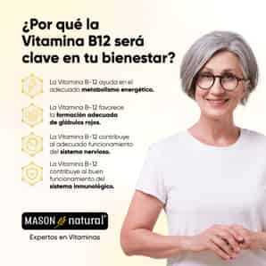 Vitamina B12 1000 mcg - 100 Tabletas Sublinguales - Mason Natural