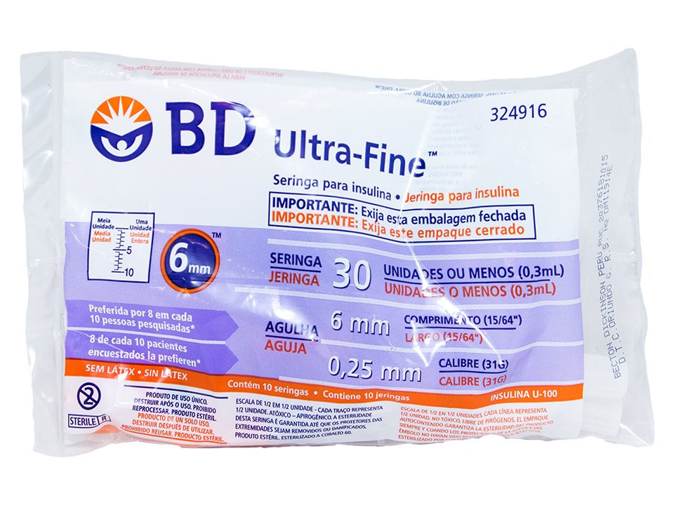 Circulo Dar a luz Odia Jeringa Descartable de Insulina BD 0.3ml + Aguja#31 | Inkafarma