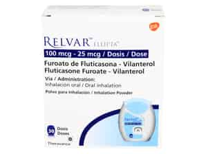 Relvar Ellipta 100 mcg - 25 mcg Inhalación Oral