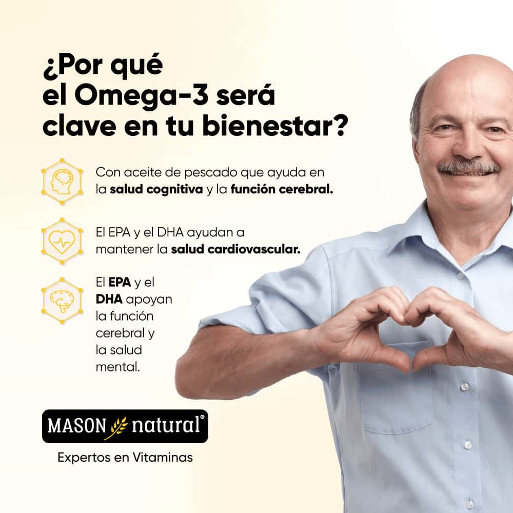 Fish Oil 1,000 mg - 60 Cápsulas Blandas - Mason Natural