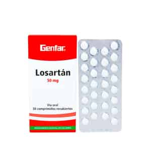 Losartan 50mg Comprimido Recubierto Genfar - Caja 30 UN