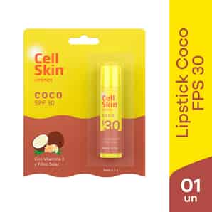 Bloqueador Labial Lipstick Cell Skin FPS 30 Sabor Coco