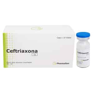 Ceftriaxona 1g Solución Inyectable