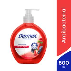 Jabón Líquido Antibacterial Dermex Frutos Rojos
