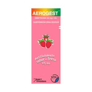 Aerogest 80mg/ml Suspensión Oral Gotas Sabor a Fresa