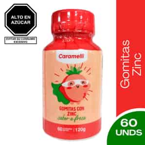 Gomitas Zinc Caramelli - Frasco 60 UN