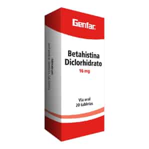 Betahistina Diclorhidrato 16mg Tabletas