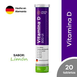 Vitamina D Sabor Limon 800 UI Tableta efervescente