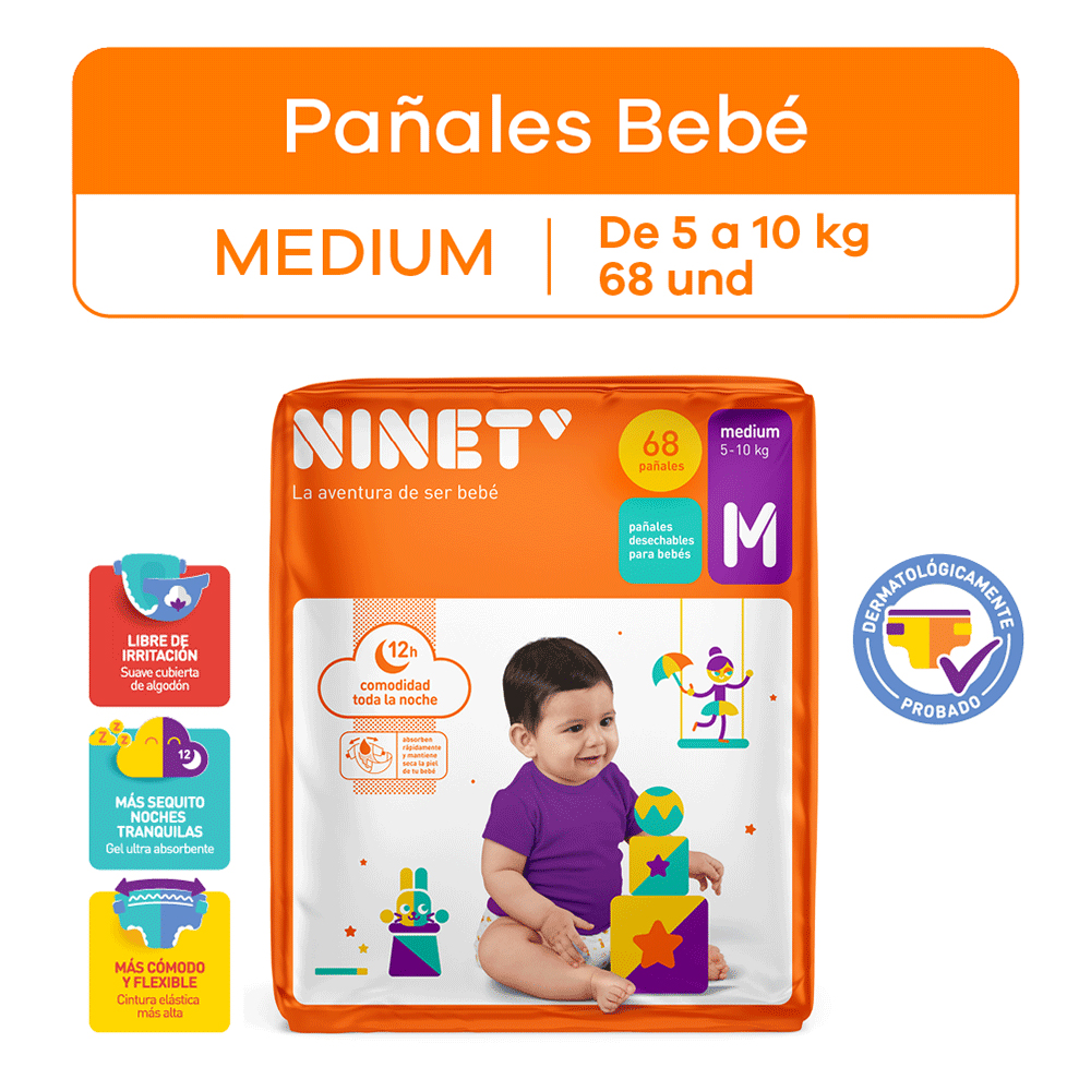 Pañales para Bebé PAMPERS Premium Care Talla M Paquete 86un