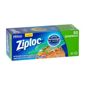 Bolsa Reutilizable Ziploc para Sándwich - Caja 50 UN