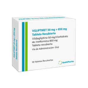 Vgliptmet 50mg+850mg Tableta Recubierta