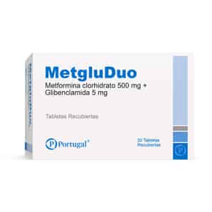 Metglu Duo 500mg+ 5.0 mg Tableta recubierta