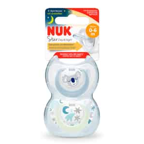 Chupón ortodóntico Nuk Niño Star Day & Night 0-6 Meses