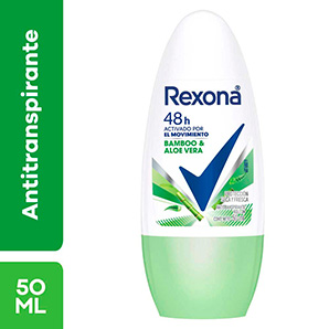 Desodorante Rexona Roll-On Feminino Bamboo/Aloe Vera 50ml