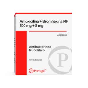 Amoxicilina + Bromhexina NF 500mg + 8 mg Cápsula