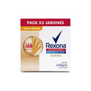 Tripack Jabón Rexona Antibacterial Avena