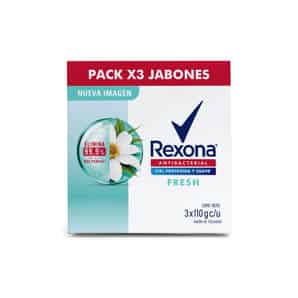 Tripack Jabón Rexona Antibacterial Fresh