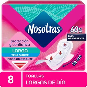 Toallas Higiénicas Nosotras Largas de Día