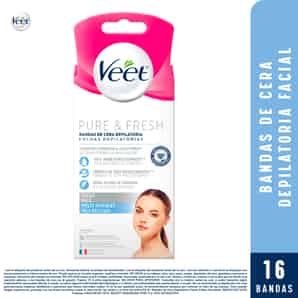 Bandas Cera Depilatoria Facial Veet Pure Piel Sensible