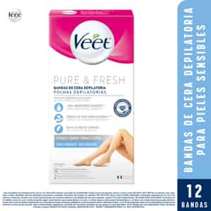 Bandas Cera Depilatoria Corporal Veet Pure Piel Sensible