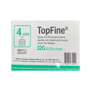 TopFine Aguja De Autoinyector 32G (0.23) x 4mm