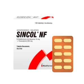 Sincol NF 10 mg + 500 mg Tableta Recubierta