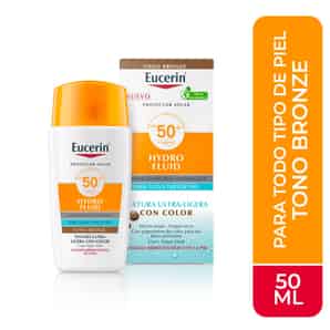 Protector Solar Facial Eucerin Hydro-Fluid Tono Bronze FPS 50+