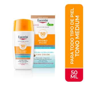 Protector Solar Facial Eucerin Hydro-Fluid Tono Medium FPS 50+
