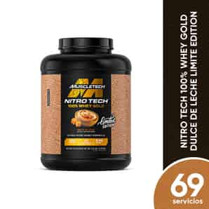 Nitro Tech 100% Whey Gold Sabor Dulce de Leche Polvo Oral