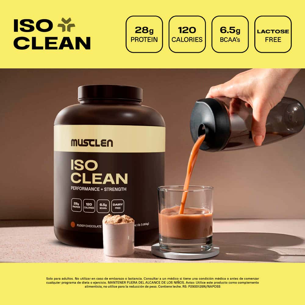 Proteína Aislada - Iso Clean - Sabor Fudgy Chocolate - 1.85 kg - Musclen