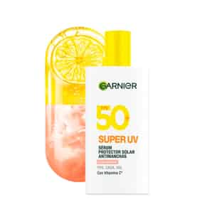 Protector Solar Facial Garnier Fluido Super UV Antimanchas Glow Universal FPS 50+