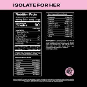 Proteína Aislada + Péptidos de Colágeno + Isoflavonas - Isolate For Her - Sabor Strawberry - 985 g - Musclen