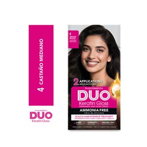 Tinte para Cabello Duo Keratin Gloss 4 Castaño Medio