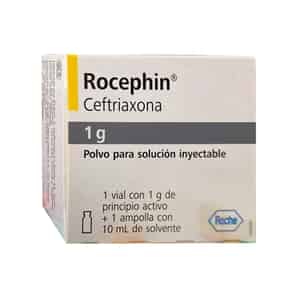 Rocephin IV 1g Polvo y Disolvente para Solución inyectable