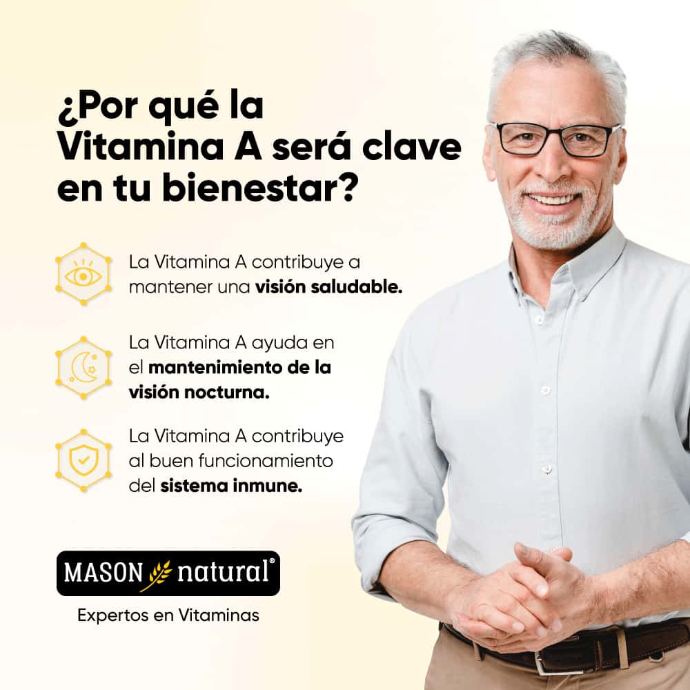 Vitamina A 10,000 UI - 100 Cápsulas Blandas - Mason Natural