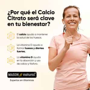 Citrato de Calcio + Vitamina D3 - 60 Tabletas - Mason Natural
