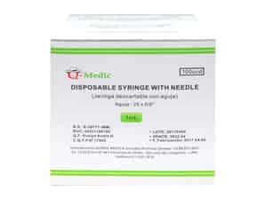 Jeringa Descartable de Tuberculina 1cc + Aguja#25 - Caja 100 UN