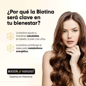 Vitamina B7 - Biotina 800 mcg - 60 Tabletas - Mason Natural