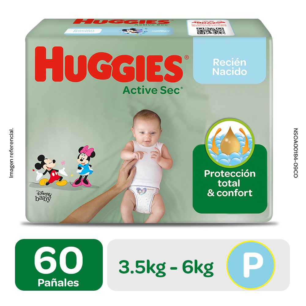 Pañales para Bebé HUGGIES Natural Care Primeros 100 Días Paquete 20un