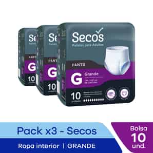 Pack 03 Pañales para Adultos Secos Pants Talla G