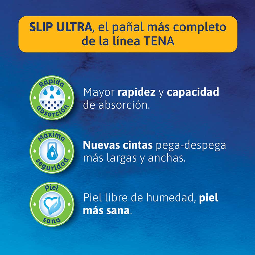 Pack de Pañal Adulto Tena Slip Incontinencia Fuerte Talla L
