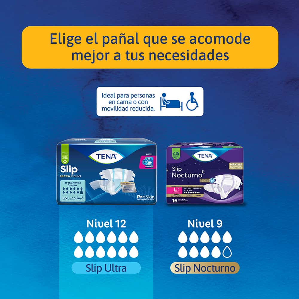 Pack de Pañal Adulto Tena Slip Incontinencia Fuerte Talla L