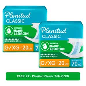 Pack 02 Pañales Adulto Plenitud Classic G/XG